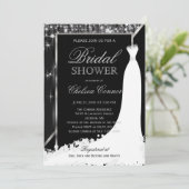 Invitation Fête des mariées - Lumières Black et Silver Star (Debout devant)