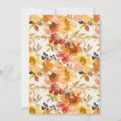 Invitation Fête des mariées Luncheon Orange Jaune Automne Flo (Dos)