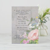 Invitation Fête des mariées Luncheon Rustique Elégant Floral (Debout devant)