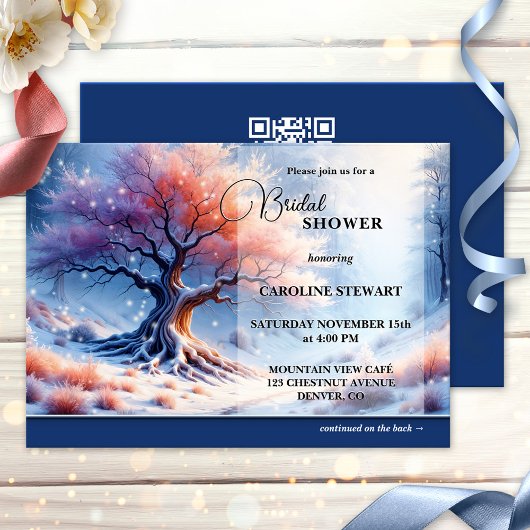 Invitation Fête des mariées Magique Winter Wonderland