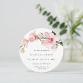 Invitation Fête des mariées Magnolia Aquarelle Classique (Debout devant)