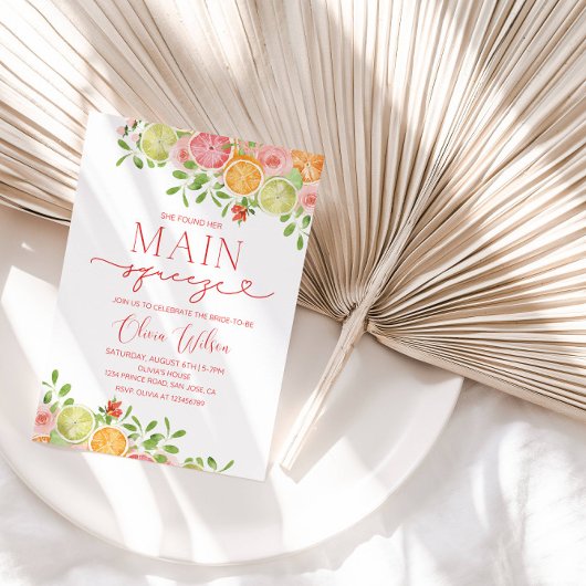 Invitation Fête des mariées "Main Squeeze" - Citrus Summer Pa