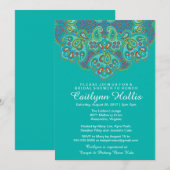 Invitation Fête des mariées Mandala inspirée par l'hindouisme (Devant / Derrière)