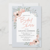 Invitation Fête des mariées manuscrite bleu foncé (Devant)