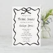 Invitation Fête des mariées manuscrite Bow (Debout devant)