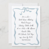 Invitation Fête des mariées manuscrite romantique Bow (Devant)