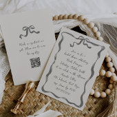 Invitation Fête des mariées manuscrite romantique Bow