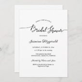 Invitation Fête des mariées manuscrite Script élégant (Devant / Derrière)