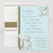 Invitation Fête des mariées marguerite (Devant / Derrière)