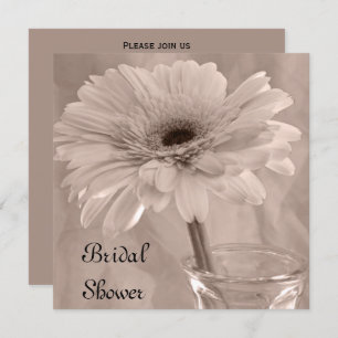 Invitation Fête des mariées marguerite rose pâle