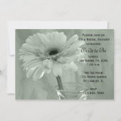 Invitation Fête des mariées marguerite teintée vert pâle (Devant)