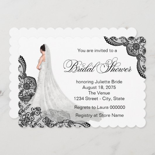 Invitation Fête des mariées mariage (Devant / Derrière)