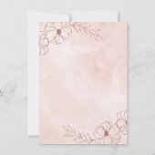 Invitation Fête des mariées Mariage à huile rose et Rose (Dos)