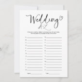 Invitation Fête des mariées Mariage A-Z Jeu (Devant)