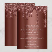 Invitation Fête des mariées Mariage Anniversaire Brown Partie (Devant / Derrière)