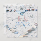 Invitation Fête des mariées Mariage Beach Heart (Devant / Derrière)