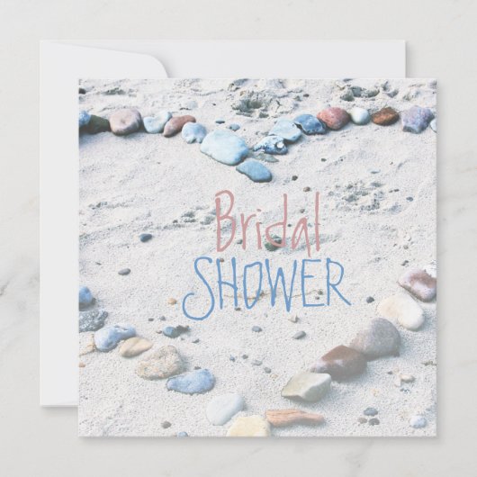 Invitation Fête des mariées Mariage Beach Heart (Devant)