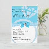 Invitation Fête des mariées Mariage bleu tendance (Debout devant)