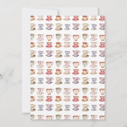 Invitation Fête des mariées mariage Brunch Tea Party (Dos)