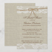 Invitation Fête des mariées mariage campagnard (Devant / Derrière)