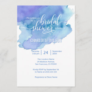 Invitation Fête des mariées Mariage couleur bleu pourpre