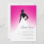 Invitation Fête des mariées Mariage Couture rose et noir (Devant)