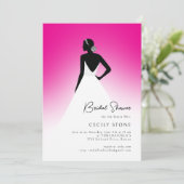 Invitation Fête des mariées Mariage Couture rose et noir (Debout devant)