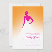 Invitation Fête des mariées Mariage Couture rose et orange (Devant)