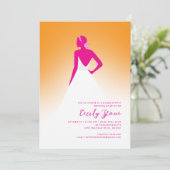Invitation Fête des mariées Mariage Couture rose et orange (Debout devant)