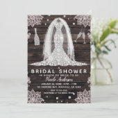 Invitation Fête des mariées Mariage de dentelle vintage (Debout devant)