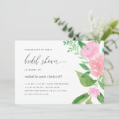 Invitation Fête des mariées Mariage de floraison rose et de c (Debout devant)