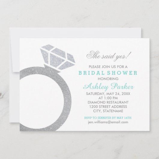 Invitation Fête des mariées Mariage de la Parties scintillant (Devant)