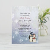 Invitation Fête des mariées Mariage de pingouin (Debout devant)