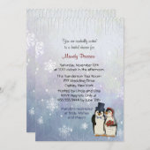 Invitation Fête des mariées Mariage de pingouin (Devant / Derrière)