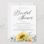 Invitation Fête des mariées Mariage de script de tournesol d' (Devant)