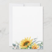 Invitation Fête des mariées Mariage de script de tournesol d' (Dos)