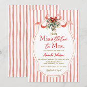 Invitation Fête des mariées Mariage de vacances Red Mistletoe (Devant / Derrière)