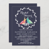 Invitation Fête des mariées Mariage des Inséparables de couro (Devant / Derrière)