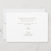 Invitation Fête des mariées Mariage élégance gracieuse (Dos)