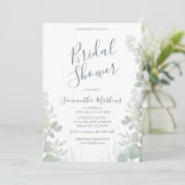 Invitation Fête des mariées Mariage Eucalyptus Watercolor (Debout devant)