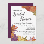 Invitation Fête des mariées Mariage Feuille d'aquarelle d'aut (Devant / Derrière)