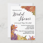 Invitation Fête des mariées Mariage Feuille d'aquarelle d'aut (Devant)