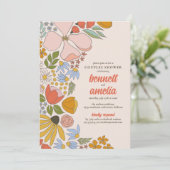 Invitation Fête des mariées Mariage Floral Couples (Debout devant)