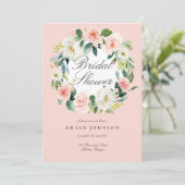 Invitation Fête des mariées Mariage florale romantique du pri (Debout devant)