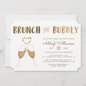 Invitation Fête des mariées Mariage Gold & Pink (Devant)