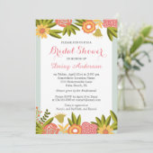 Invitation Fête des mariées mariage Jardin Chic Fleurs floris (Debout devant)