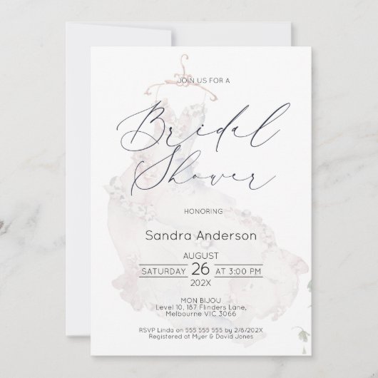 Invitation Fête des mariées Mariage moderne (Devant)