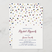 Invitation Fête des mariées Mariage moderne Confetti rouge &  (Devant / Derrière)