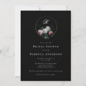 Invitation Fête des mariées Mariage Monogram Dark Moody (Devant)