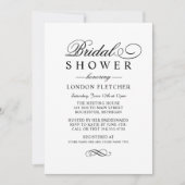 Invitation Fête des mariées Mariage noir classique (Devant)